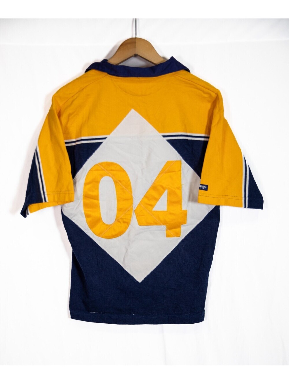 Barbarian Y2K Short Sleeve Rugby Shirt Made in Canada Big Logo Yellow - Men's M